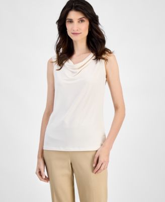 Kasper - Women's Cap-Sleeve Cowlneck Blouse