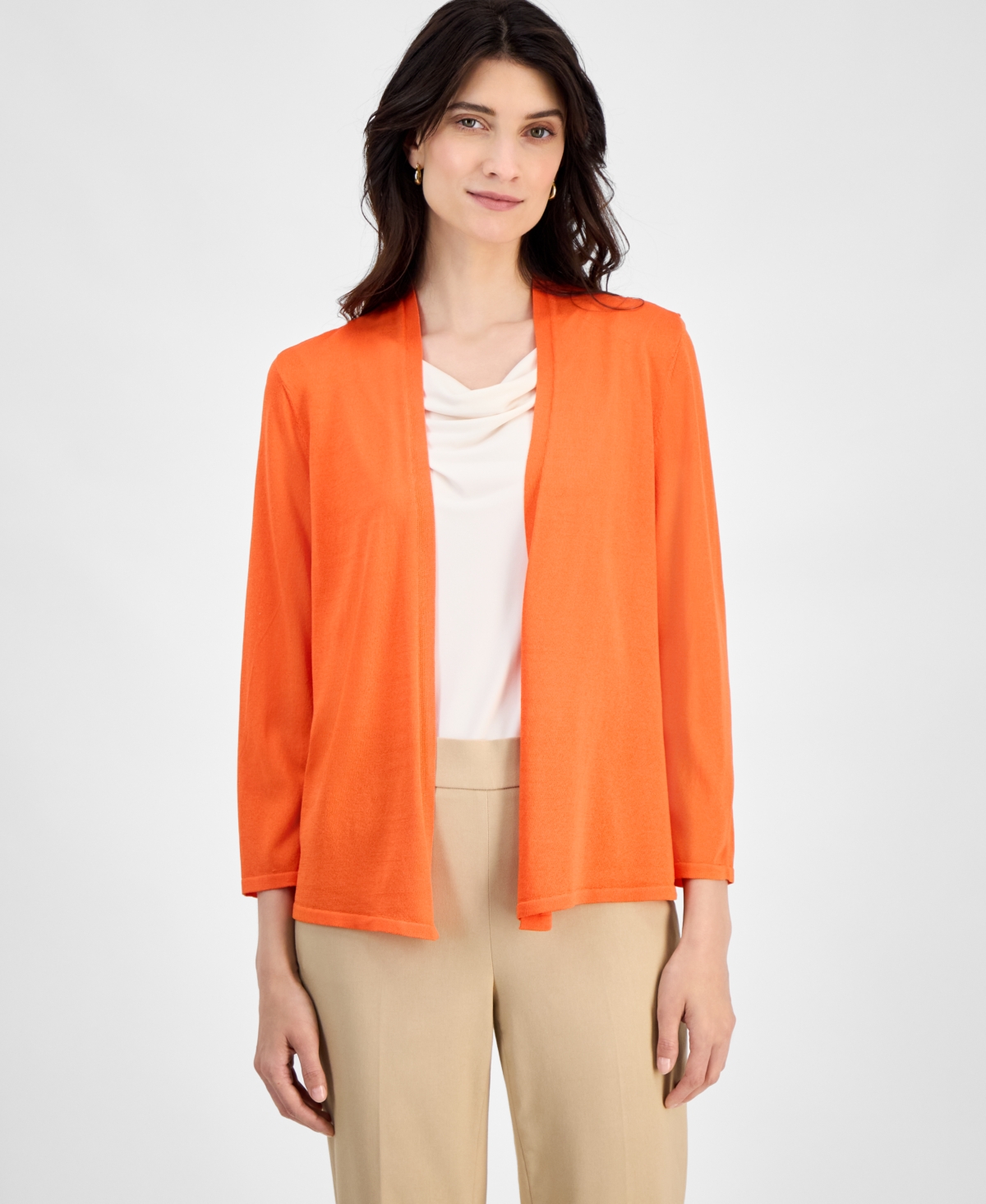 Kasper Women's Open-front A-line Cardigan, Regular & Petite Sizes