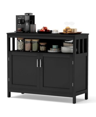 Kitchen Buffet Server Sideboard Storage Cabinet with 2 Doors and Shelf
