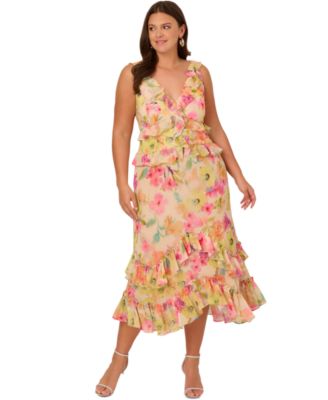 Plus Size Ruffle-Trim Sleeveless Dress