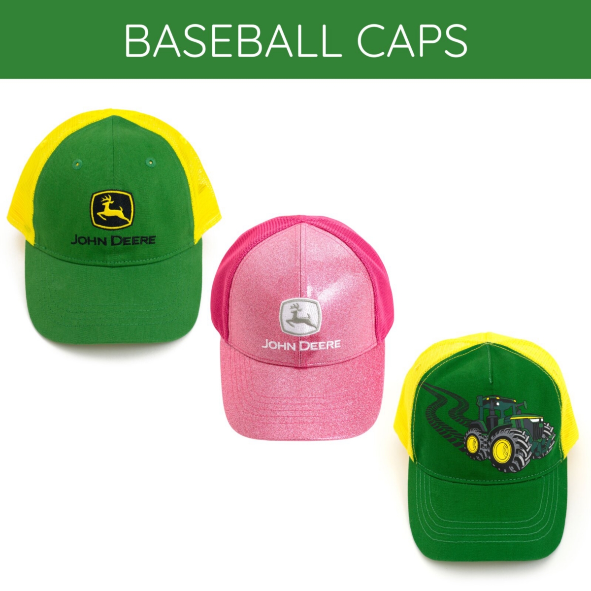John Deere Boys Twill Adjustable Snapback Baseball Cap Hat