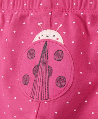 Baby Girls Ladybug Little Character Cotton Bodysuits & Pants, 3 Piece Set	