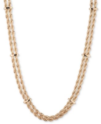 Lauren Ralph Lauren - Gold-Tone Double Rope Chain 16" Collar Necklace
