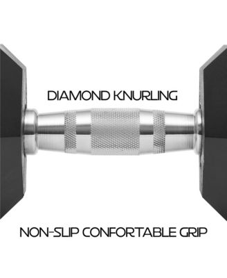 Rubber Coated Hex Dumbbell Hand Weight, 25 lbs