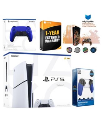 Playstation 5 Slim Disc with Extra Controller, Trigger Stop Kit and MightySkins Decal Voucher + 1 Year CPS Extended Warranty