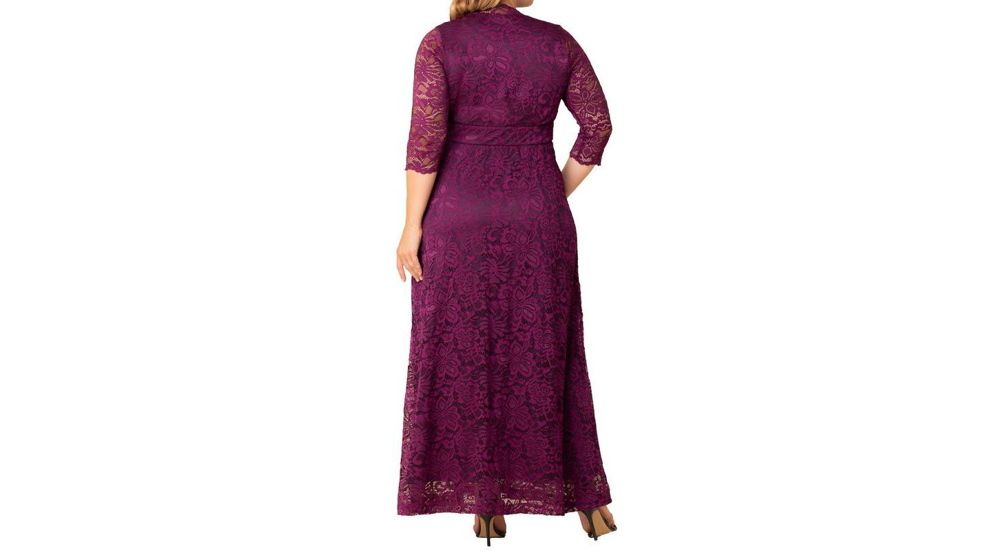 Женское платье Kiyonna Plus Size Maria Lace Evening Gown, цвет: Ягодный — фото 2