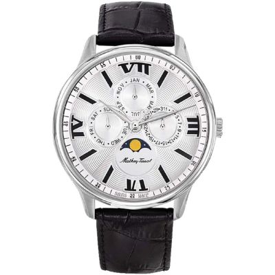 Men's Edmond Moon Phase Silver Dial Watch - H1886RAI