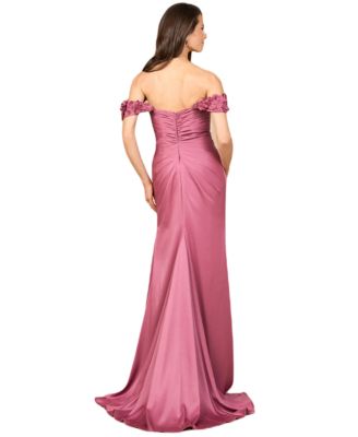 Women's Off Shoulder Crepe Gown