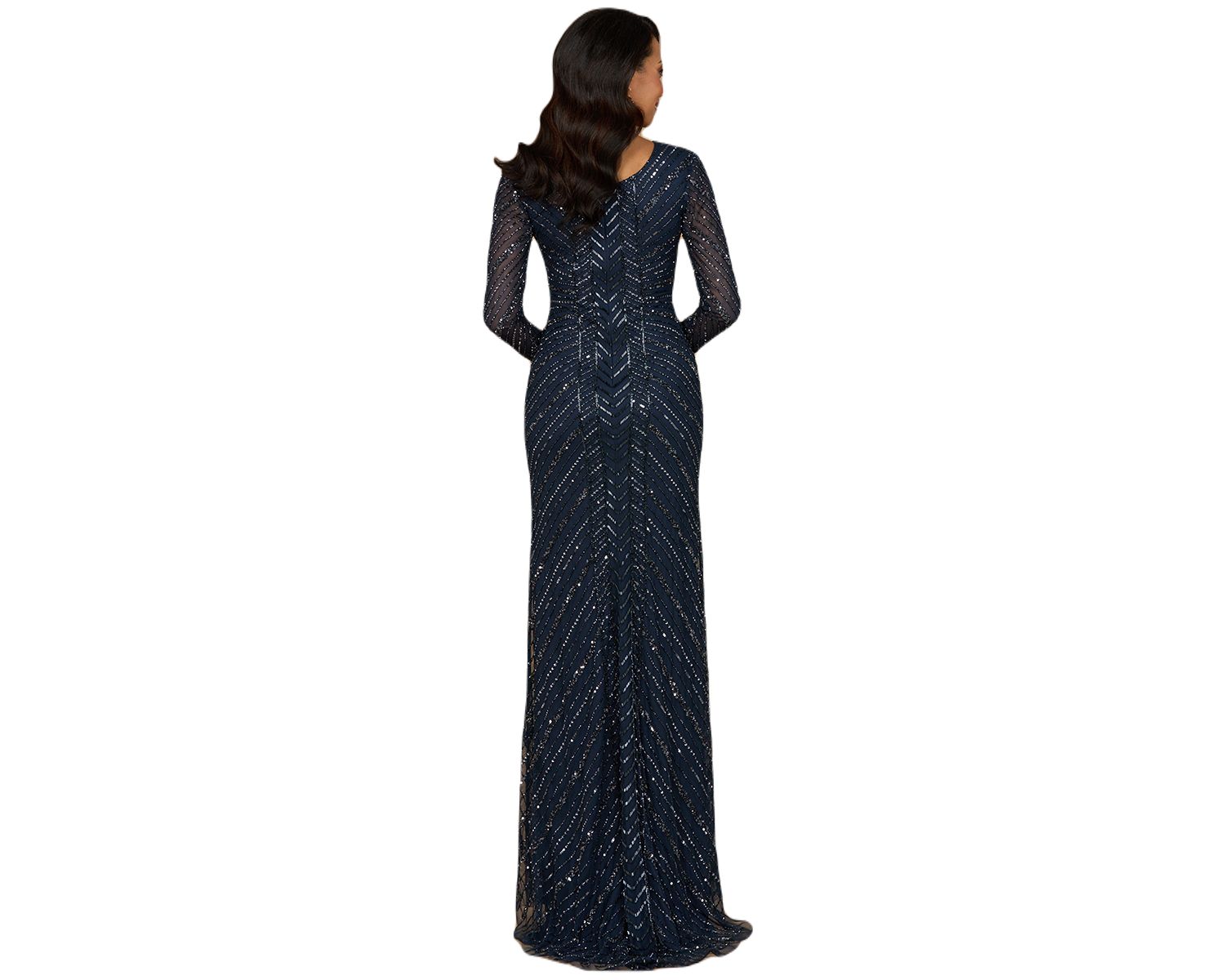 Women's Long Sleeve Beaded Gown