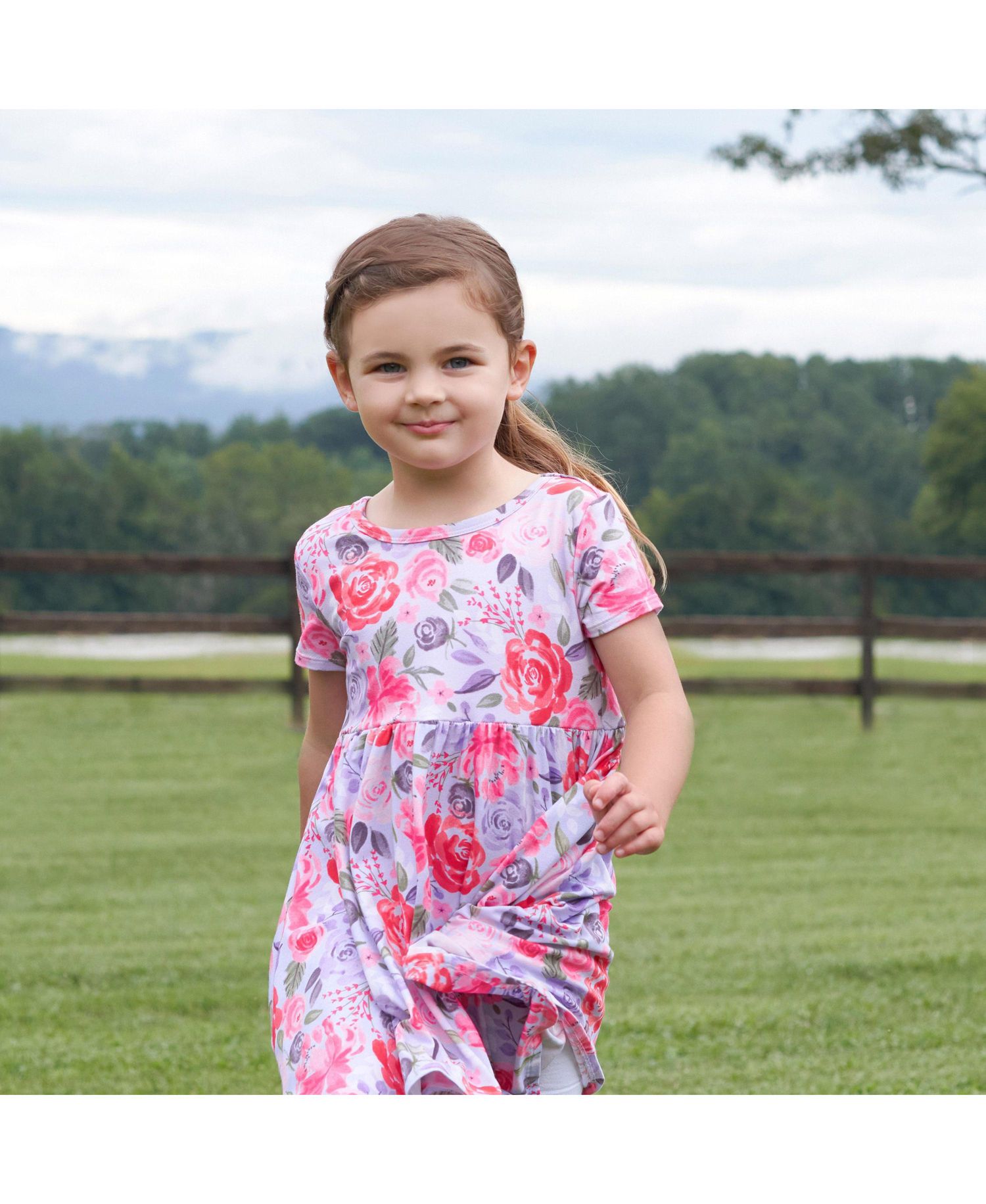 Toddler Girls Pink Lemonade Short Sleeve Twirl Dress
