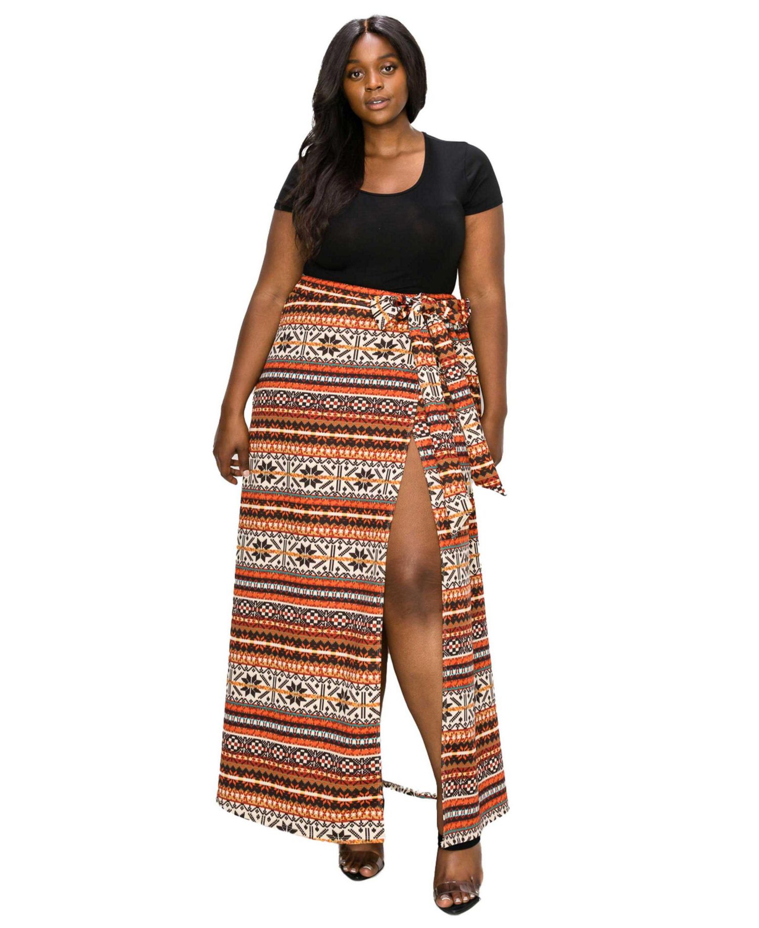 Plus Size Ari Wrap Maxi Skirt