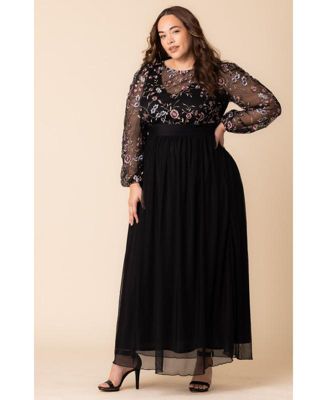 Plus Size Eternal Embroidered Bodice Evening Gown
