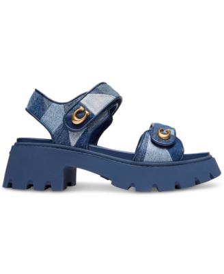 Brynn Patchwork Denim Platform Sandals