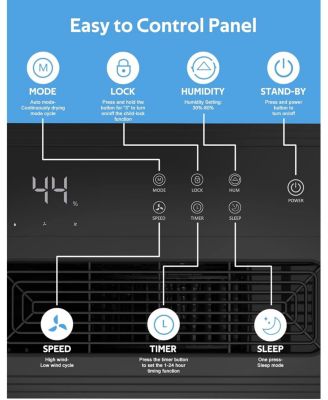 45-Pint Dehumidifier for Home, Bathroom & Bedroom, Auto Defrost, 4L Water Tank, 3-Color LED Light, Quiet Operation