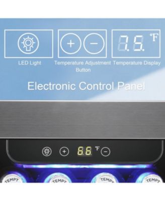 2.9 CuFt Beverage Cooler, 115-Can, Quiet, Glass Door, Safety Lock, Stainless Handle