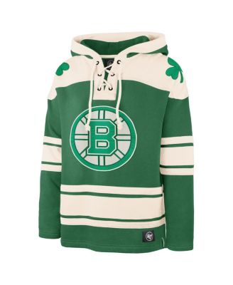 Men's David Pastrnak Kelly Green Boston Bruins St. Patrick's Day Player Name Number Lacer Pullover Hoodie