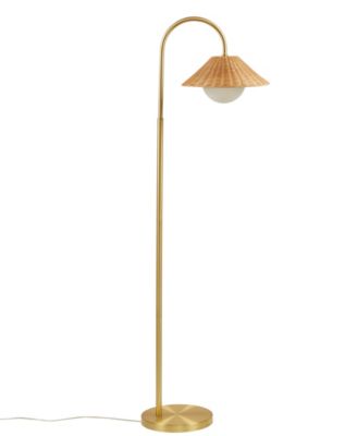 66" Laguna Rattan Weave Shade Iron Floor Lamp