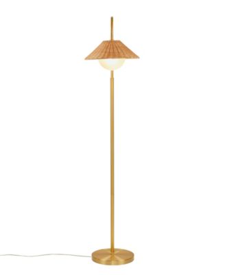 66" Laguna Rattan Weave Shade Iron Floor Lamp