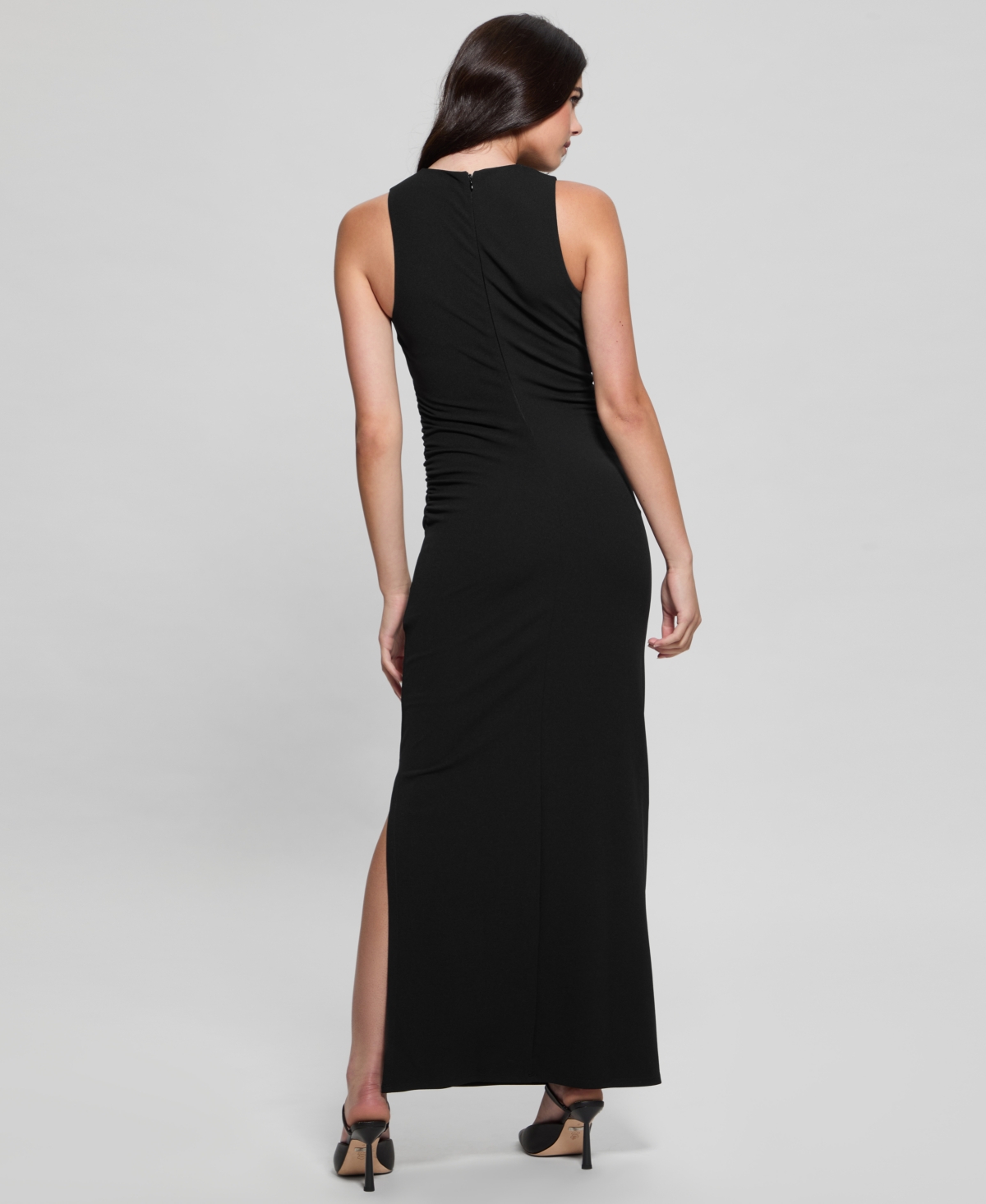 Guess Women's Tessie Hardware Side-slit Maxi Dress In Jet Black A996