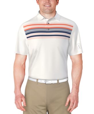 PGA TOUR - Men's Short Sleeve Chest Stripe Golf Polo Shirt
