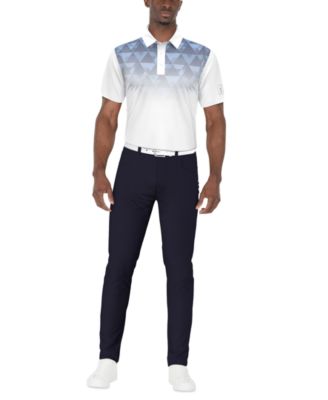 Men's Short Sleeve Ombre Geo Print Golf Polo Shirt