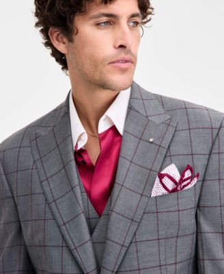 Men's Classic-Fit Windowpane Suit Separate Jacket
