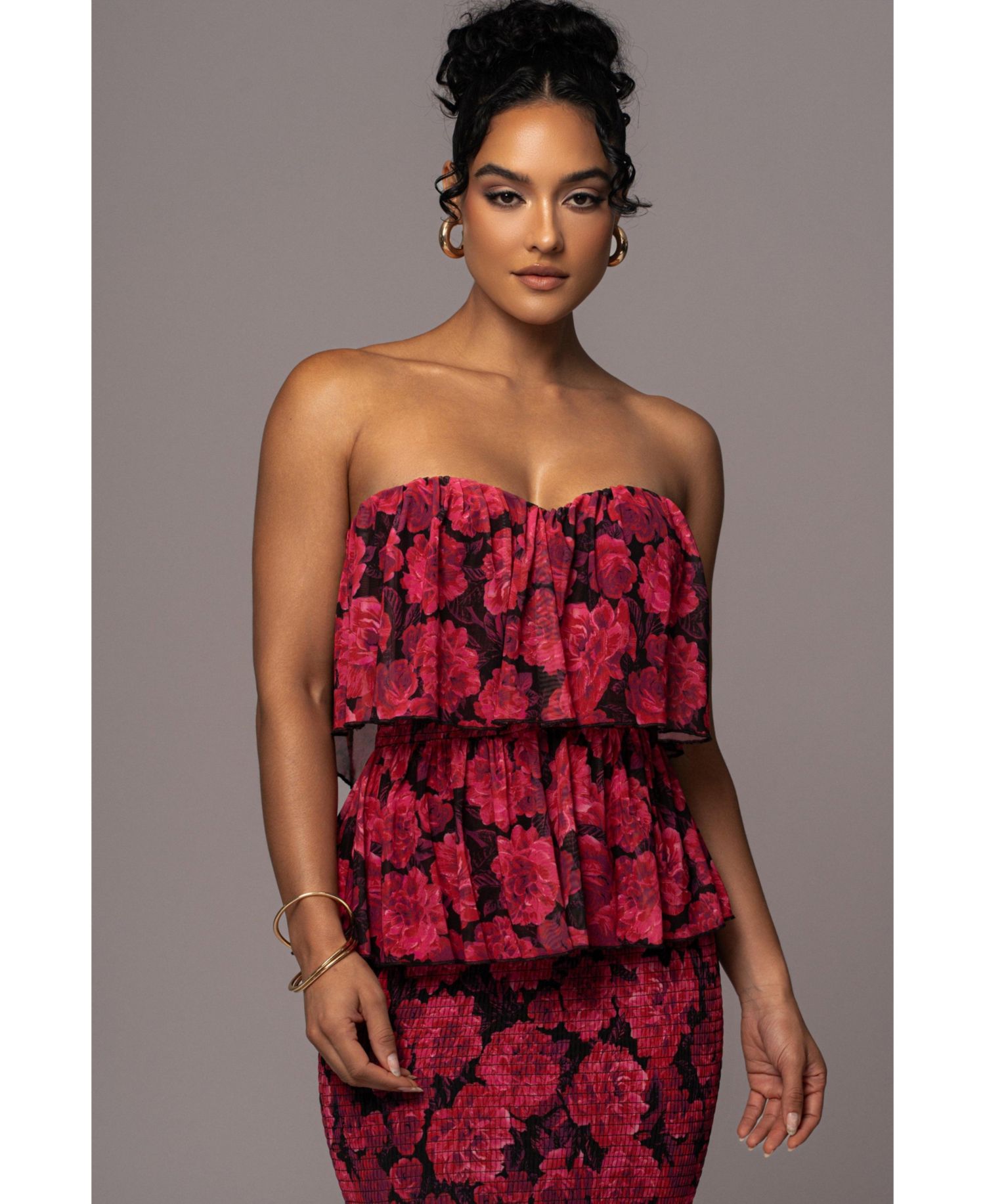 Women's Floral Casa Blanca Ruffle Dress