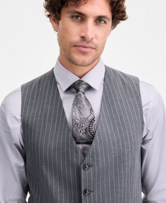 Men's Classic-Fit Pinstripe Suit Separate Vest