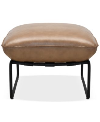 Briannie Leather Ottoman, Exclusively at Macy's