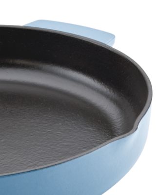 Enameled Cast Iron 12" Skillet with Helper Handle and Pour Spouts