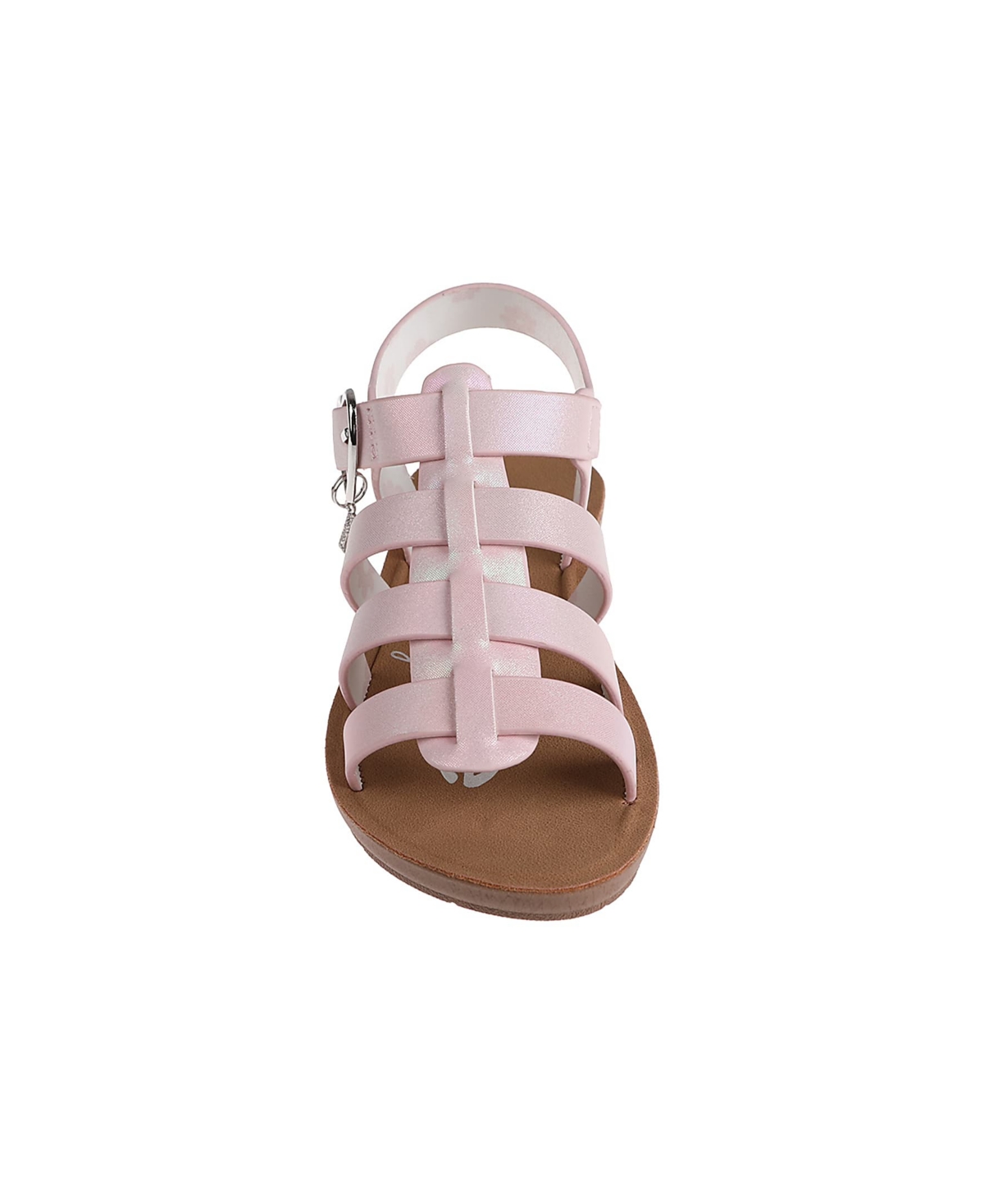 Shop Bebe Toddler Girls Flower Print Lining With Fisherman Sandals In Blush
