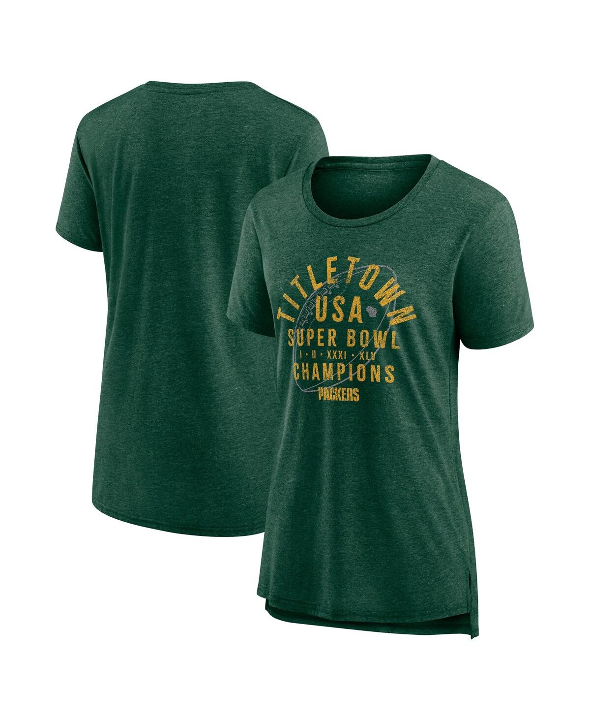 Nike Green Green Bay Packers Vintage Graphic Tri-blend Scoop Neck T-shirt In Green