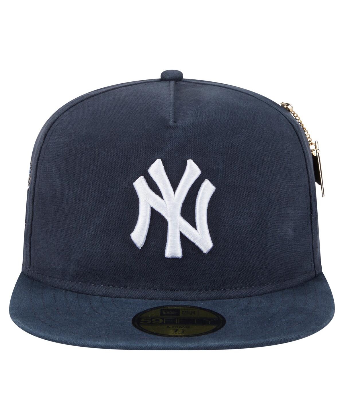 New Era Men's Navy New York Yankees Championship Side Flag A-frame 59fifty Fitted Hat In Navy