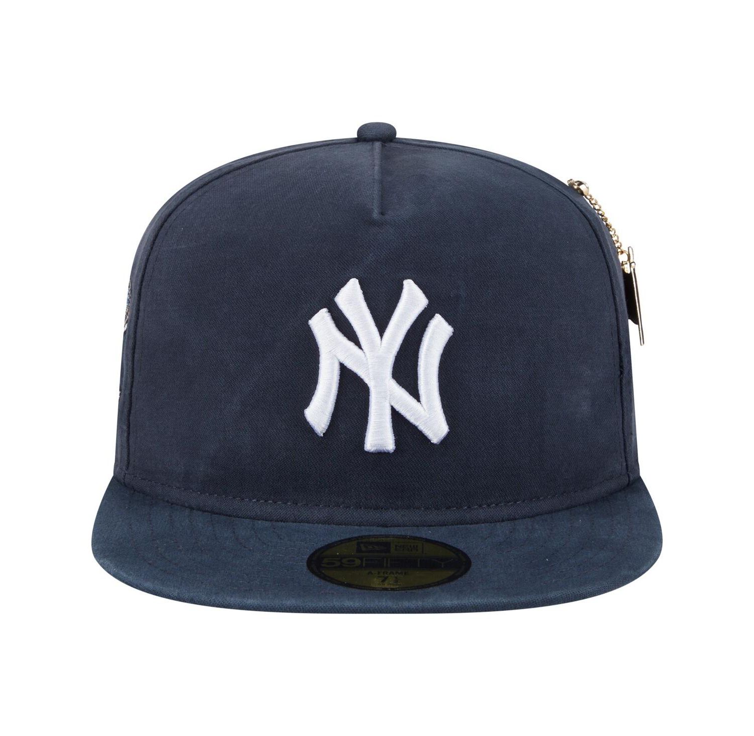 Men's Navy New York Yankees Championship Side Flag A-Frame 59FIFTY Fitted Hat