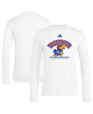 adidas - Men's White Kansas Jayhawks Together On-Court Pregame Long Sleeve T-Shirt
