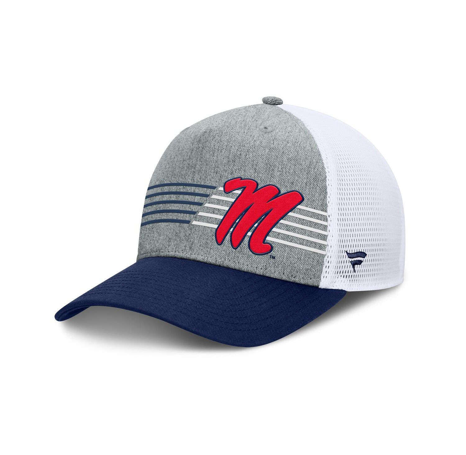 Men's Heather Gray/Navy Ole Miss Rebels Profile Trucker Adjustable Hat