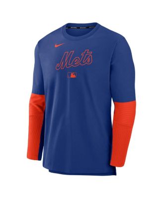 Men's Royal/Orange New York Mets Authentic Collection Player Lightweight Performance Long Sleeve T-Shirt