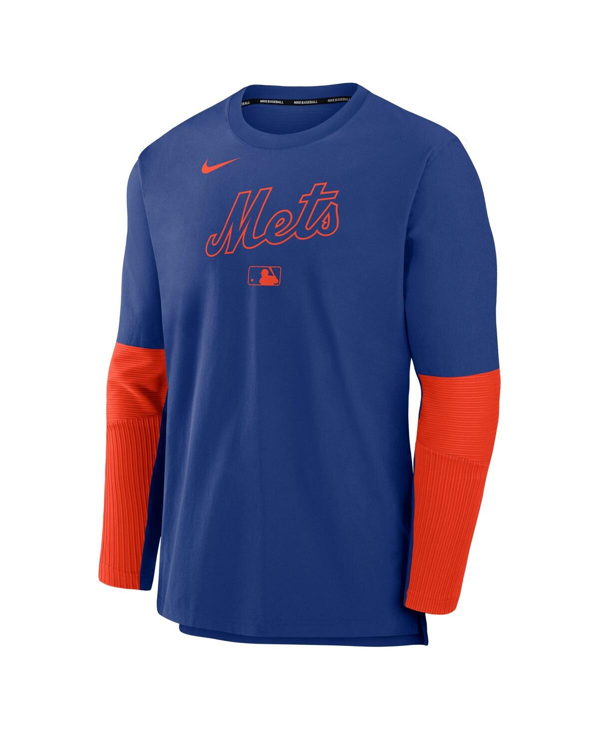 Nike New York Mets Authentic Collection Player  Men's Dri-fit Mlb Pullover Sweatshirt In Blue