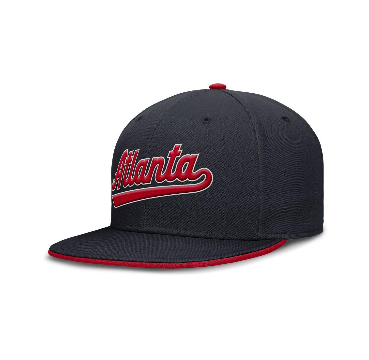 Men's Navy Atlanta Braves True Performance Fitted Hat