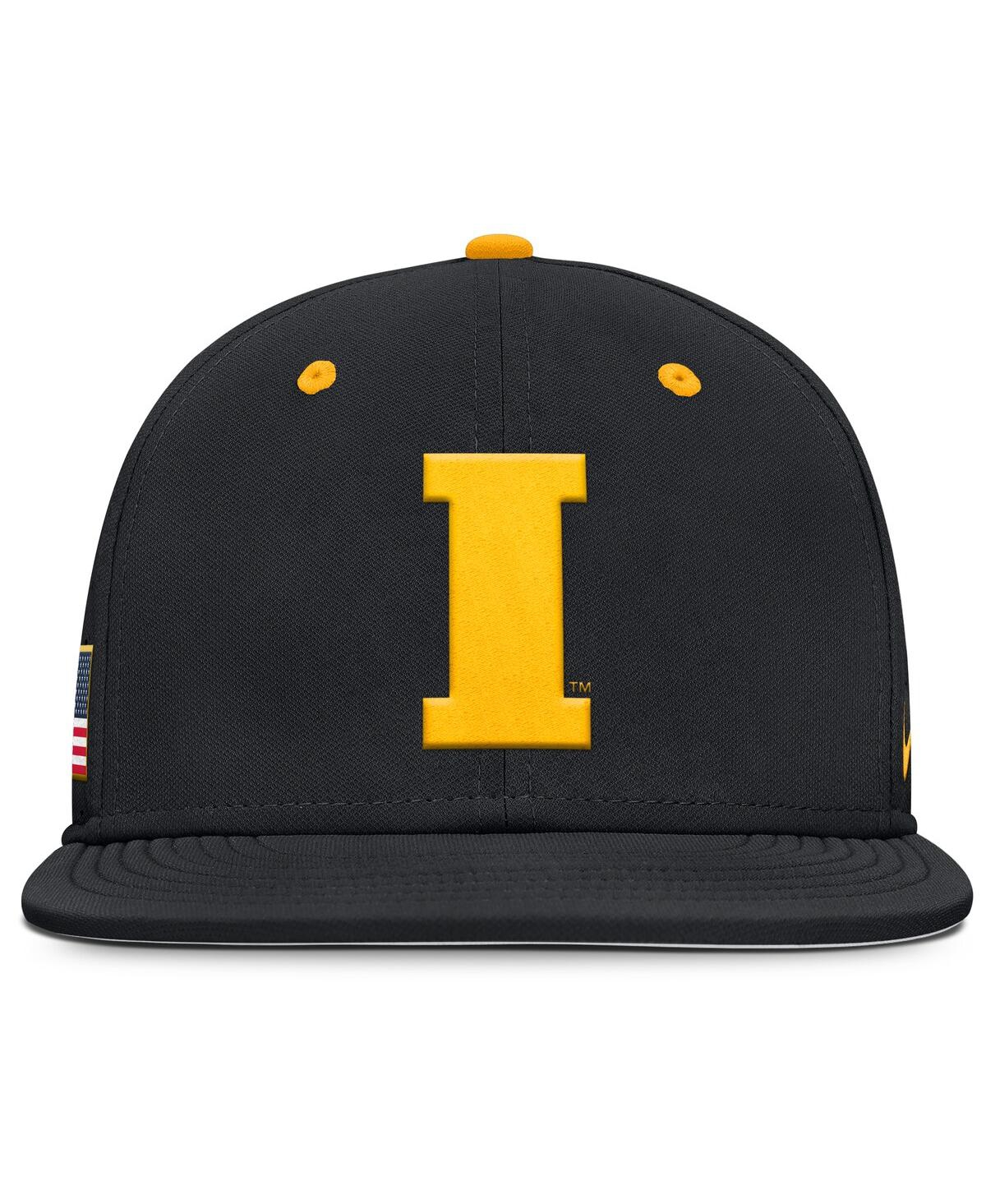 Nike Men's Black Iowa Hawkeyes On-field Dugout True Performance Fitted Hat In Black