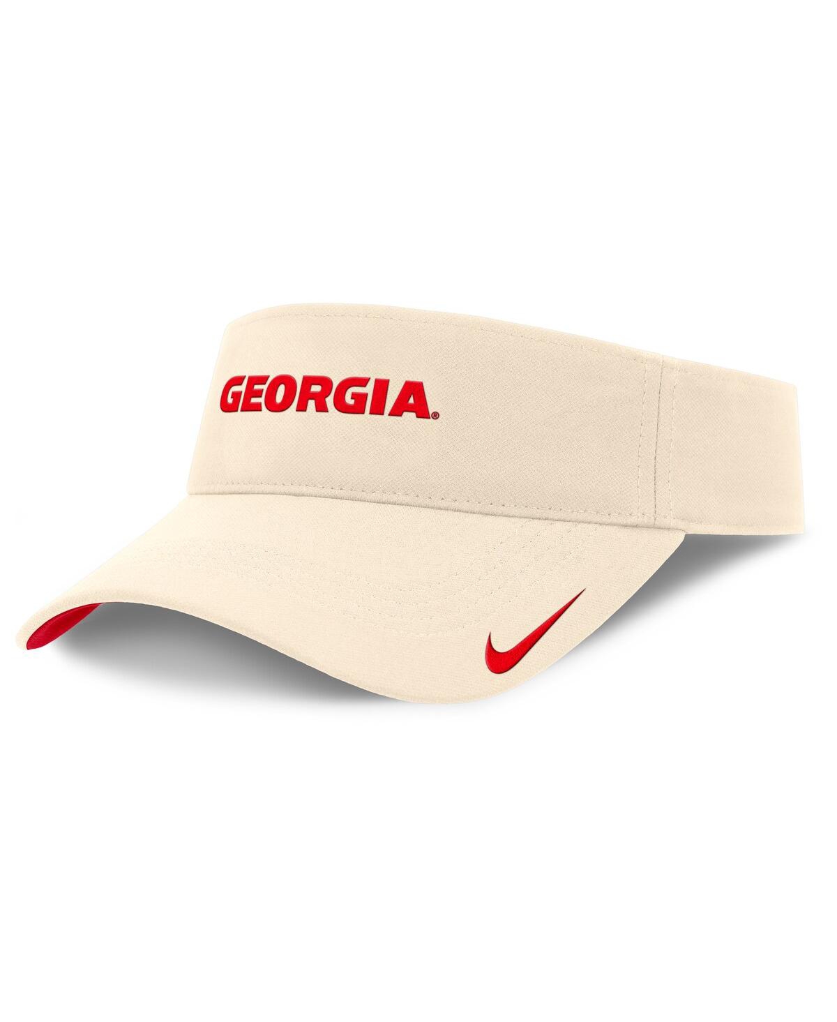 NIKE MEN'S NATURAL GEORGIA BULLDOGS PRIMETIME ACE ADJUSTABLE VISOR HAT 