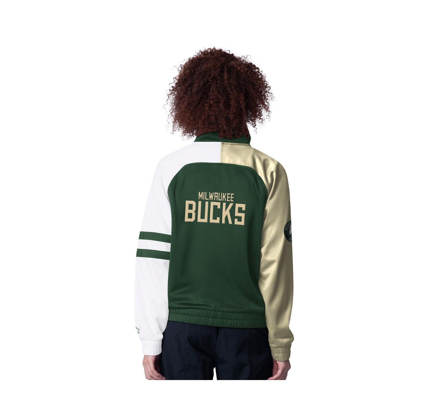 Women's Hunter Green Milwaukee Bucks Line Up Dolman Raglan Full-Zip Track Jacket