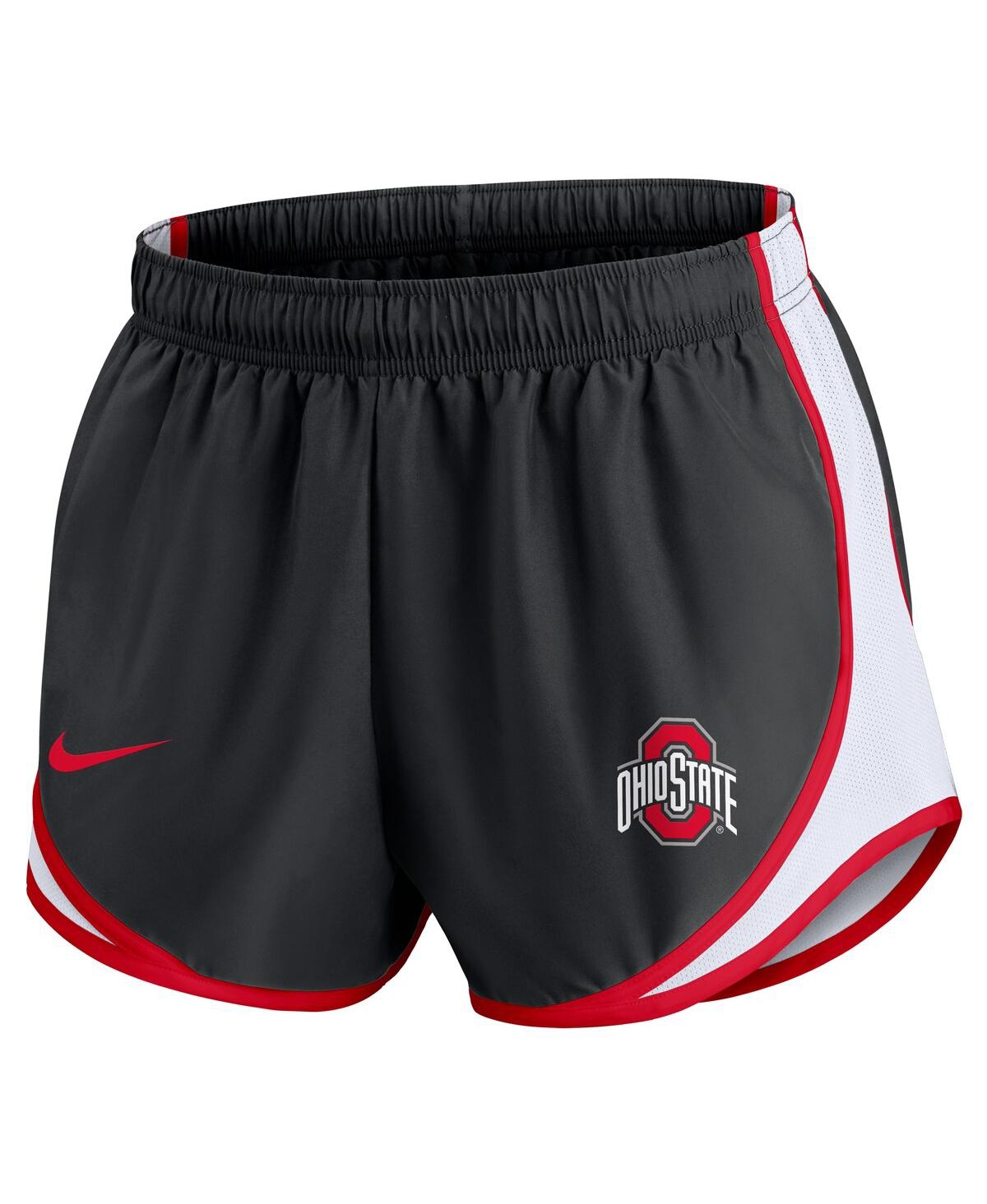 Nike Women's Black Ohio State Buckeyes Spring Break Tempo Performance Shorts In Black,white