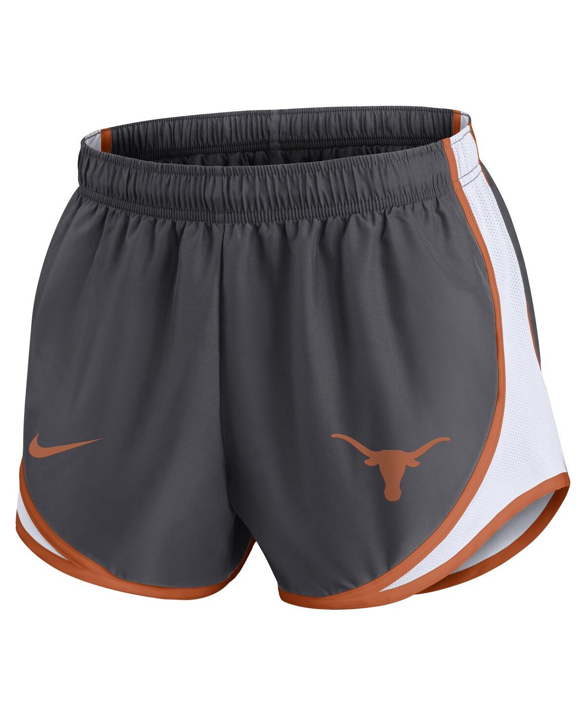 Nike Women's Charcoal Texas Longhorns Spring Break Tempo Performance Shorts In Charcoal,white