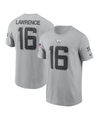 Nike - Men's Trevor Lawrence Gray Jacksonville Jaguars 2024 Salute To Service Name Number T-Shirt