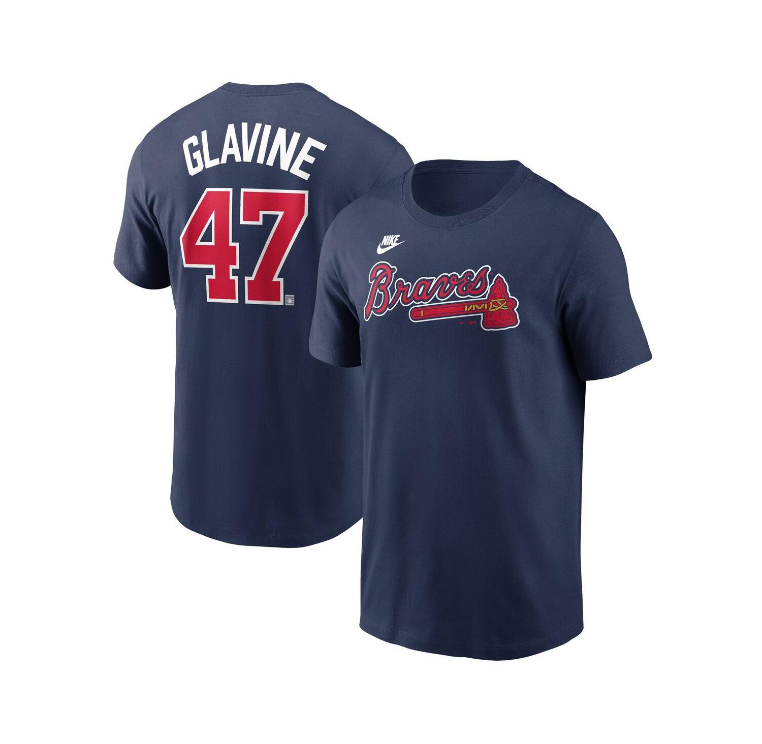 Men's Tom Glavine Navy Atlanta Braves Fuse Name & Number T-Shirt