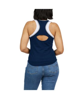 Women's Navy New York Yankees Colorblock Racerback Tank Top