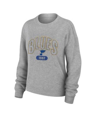 Women's Heather Gray St. Louis Blues Knit Long Sleeve Tri-Blend T-Shirt, Pants and Sleep Set