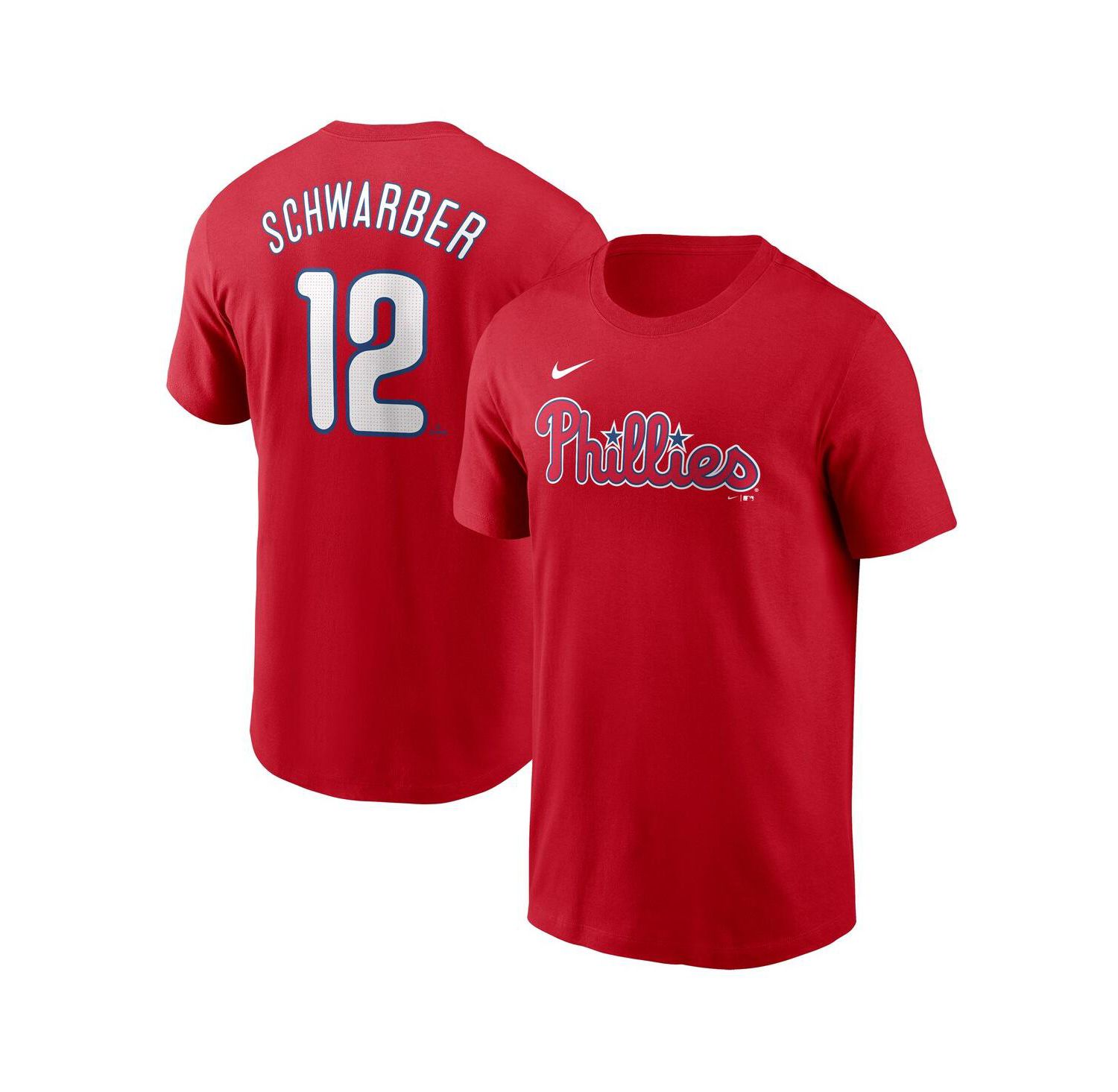 Men's Kyle Schwarber Red Philadelphia Phillies Fuse Name & Number T-Shirt