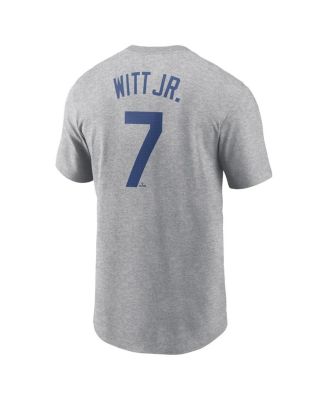 Men's Bobby Witt Jr. Gray Kansas City Royals Fuse Name Number T-Shirt
